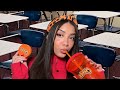 Pov youre sitting next to the hot cheeto girl  she pampers you asmr