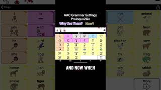 AAC Proloquo2Go Grammar Settings #aac #slp #autism #speech #apraxia #nonverbal #speechtherapy #asd