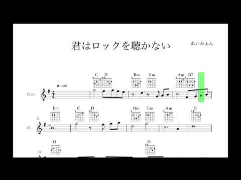 君はロックを聴かない/あいみょん　【簡単　ギター初心者弾語り】スコア　コードの押さえ方もブログにて解説しています。