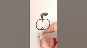 Cách vẽ quả táo từ số 5 dễ dàng #Shorts
