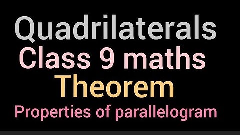 Quadrilateral | class 9 math |  Diagonal of a parallelogram divides it into two congruent triangles