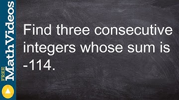 Finding Three consecutive even integers that equal a negative number - Online Tutor