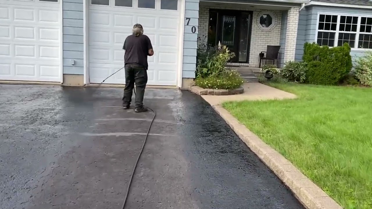 Professional Asphalt Spray Sealing "The Crack Filled One" Top Coats