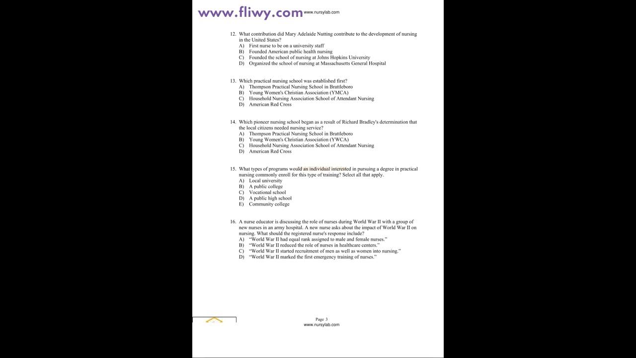 Test Bank for Rosdahl's Textbook of Basic Nursing 12th Edition Test