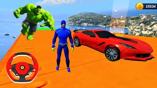 Superhero Car Mega Ramp Driving Tracks - Impossible GT Car Stunts Racing 3D - Android GamePlay screenshot 4