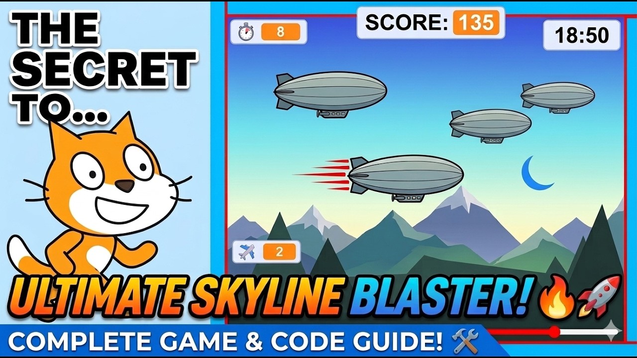 How to Make a Shooter Game in Scratch / Missile Launcher (SKYLINED ...