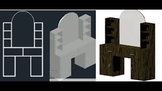 How to Draw #dressing #table in #autocad  #2d  Convert to #3d & #rendering , "Siraj Muhammad". screenshot 3