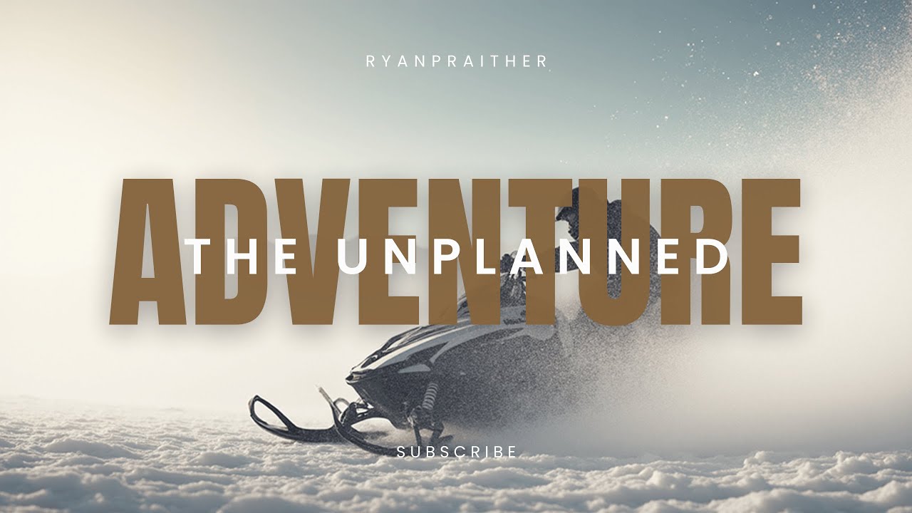 Snowmobile Launching Into Light Speed Through Snow-Covered Pines. 