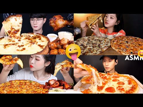 FoodCraving's| BEST *MUKBANGER'S* EATING HUGE PIZZA| BIG BITE FAST+FOOD COMPILATION| ASMR MUKBANG✅