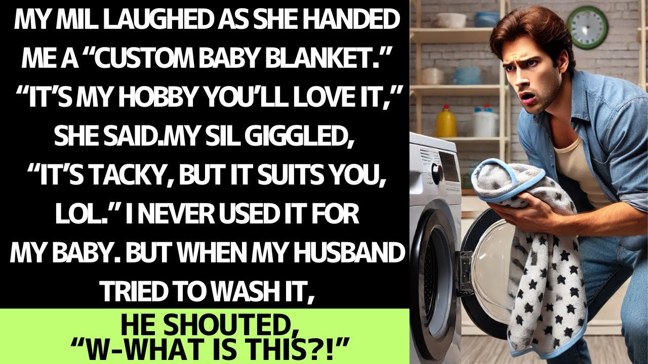 My MIL gave us a custom baby blanket — my husband screamed when he washed it.