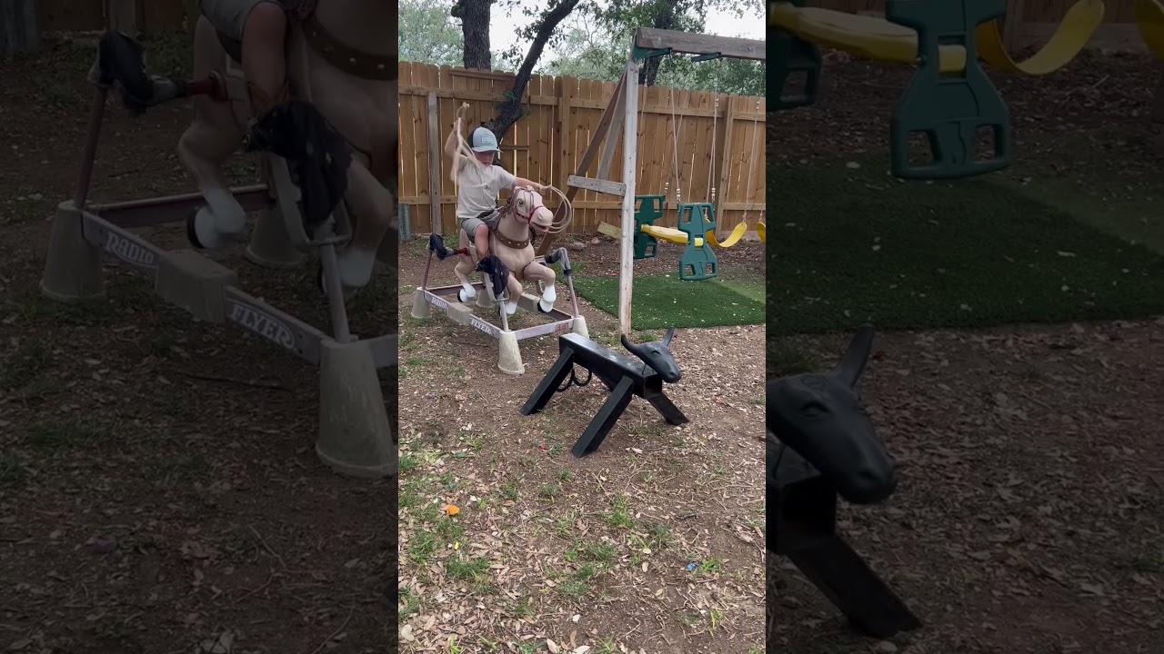 3 yrs old roping practice! 