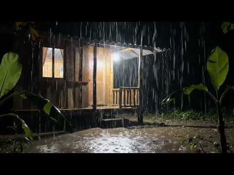 Rainy Jungle Cabin at 2AM 🌧️ Cozy Night Rain Sounds for Sleep, Relax & Study