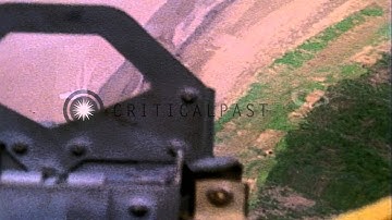 116 Task Force of USN,Black Ponies aboard USMC OV-10A aircraft in flight over woo...HD Stock Footage