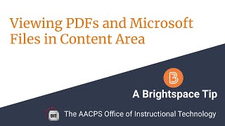 Viewing MS files and PDFs in Brightspace