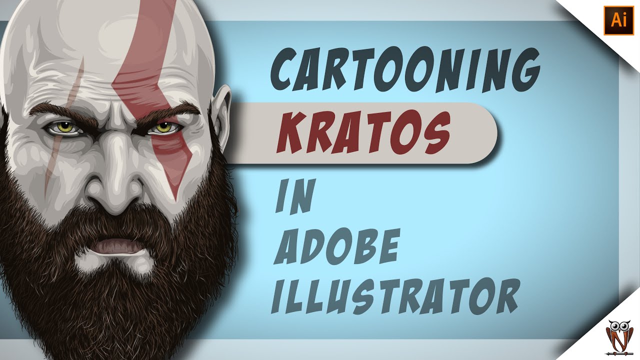 Cartooning Kratos in Adobe Illustrator | God Of War | Digital art