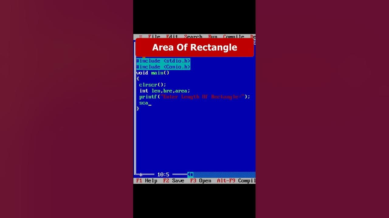 Calculate Area of Rectangle Part 21 | C Programming #shorts #coding ...