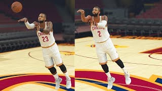 Who Can Make a Half Court Shot First? LeBron James vs Kyrie Irving! NBA 2K17 Gameplay