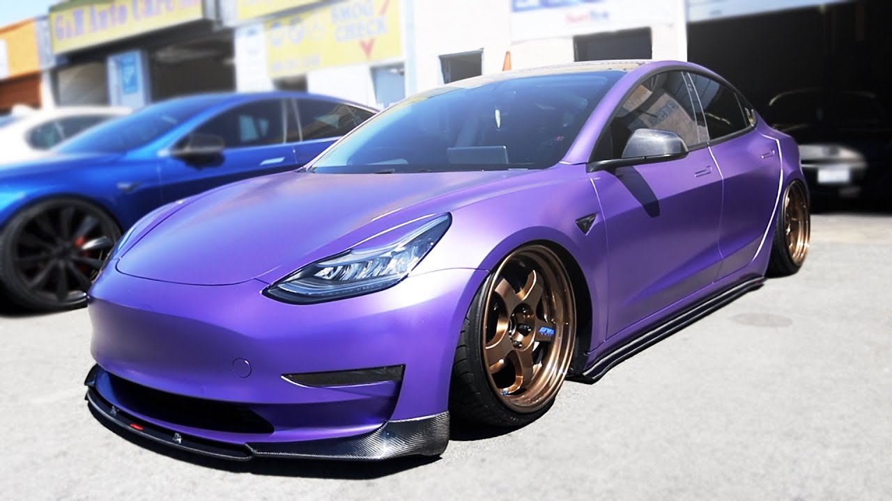 TESLA MODEL 3 CARBON FRONT LIP + SIDESKIRTS! (INSTALL) - YouTube