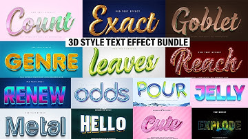 3D Style Text Effect Photoshop Photopea Psd File Bundle Part 34 Free Download
