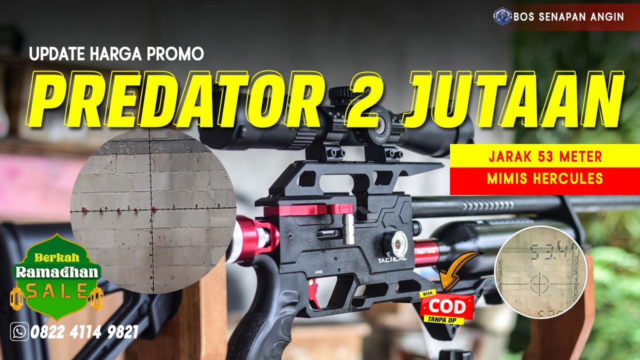 UPDATE HARGA SENAPAN ANGIN PCP PREDATOR STANDART!! CUMA 2 JTAN | JARAK 53 METER MASIH OKE