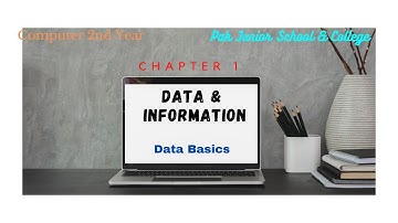 ICS 2nd Year| Computer| Chapter 1| Data and Information