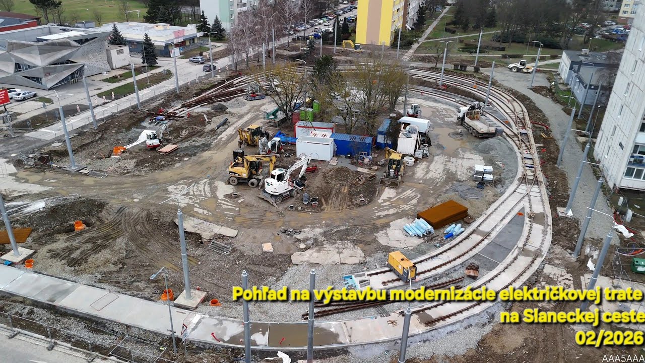 Модернизация трамвайной линии на Сланецкой цесте в Кошице 02/2026