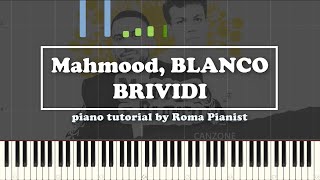 Mahmood, BLANCO - BRIVIDI (piano tutorial) Sanremo 2022