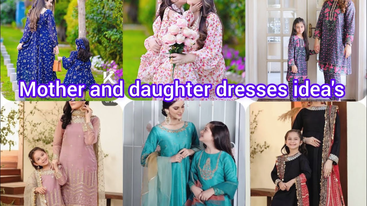 new latest mother daughter beautiful dresses idea's/same dresses for