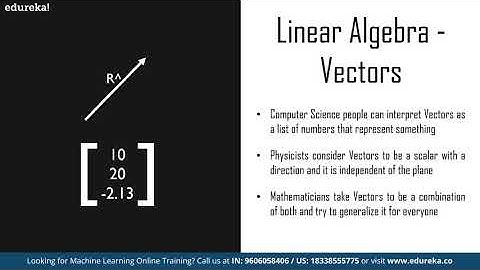 Mathematics for ML | Edureka | ML Rewind - 5