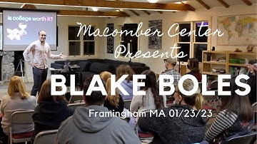 Macomber Center Presents Blake Boles