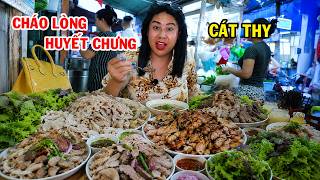 DIVA Cát Thy ăn cháo lòng huyết chưng má heo - Ẩm thực Cha Rồng