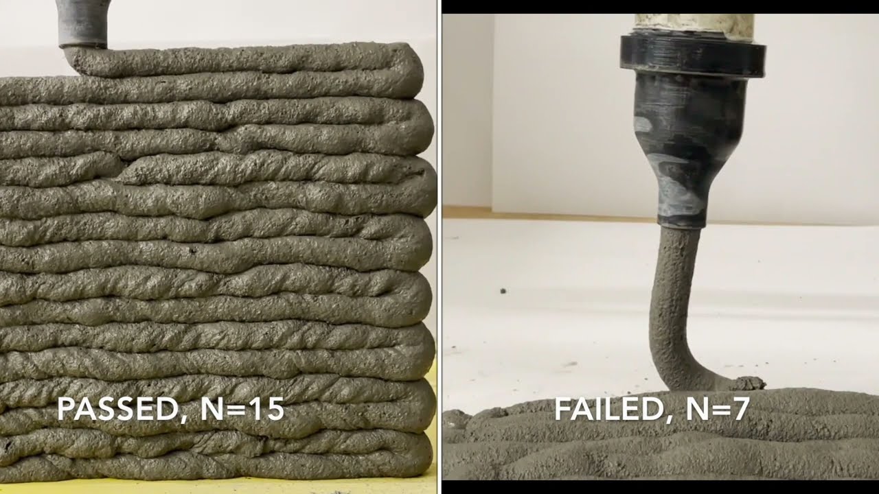 Buildability and shape stability in 3D concrete printing system