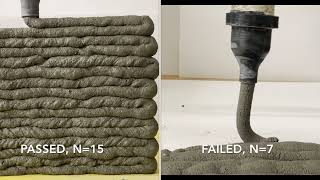 Buildability and shape stability in 3D concrete printing system