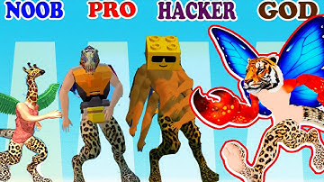 NOOB vs PRO vs HACKER vs GOD in Merge Animals 3D Gameplay - PikaName Game