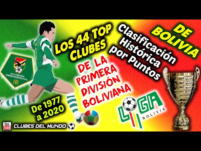 Los 44 TOP CLUBES DE BOLIVIA - Clasificación Histórica por de la Liga Boliviana - 1977 a 2020 - YouTube