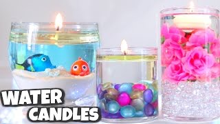 DIY WATER CANDLE // Vase Centerpiece Candles How To - SoCraftastic