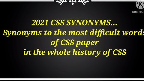 2021 CSS Paper Synonyms