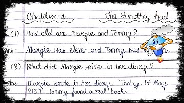 NCERT- CLASS 9 ENGLISH BEEHIVE🐝 CHAPTER: 1 The Fun They Had  QUESTION-ANSWER (SHORT ANSWERS)