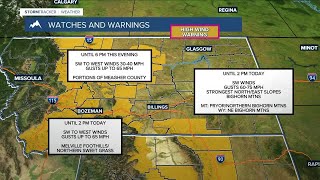 Q2 Billings Area Weather: Windy with rain and mountain snow