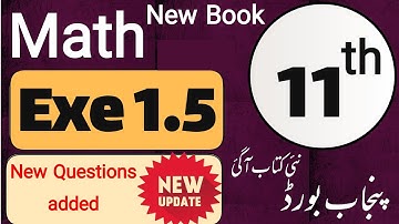 11thClass  Math New Book 2025 Exercise 1.5 || Chapter 1 || Punjab board || Class 11