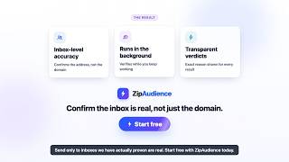 ZipAudience Mailbox Verification - Confirm the inbox is real, not just the domain.