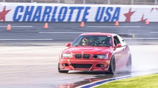 E46 M3 Charlotte NASCAR Track + Night + RAIN!! ⛈