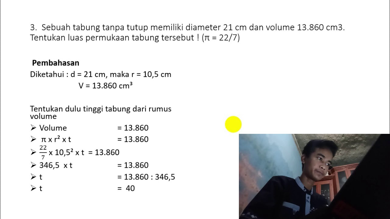 Pembahasan Soal Bangun Ruang Sisi Lengkung #3 | Universitas Siliwangi - YouTube