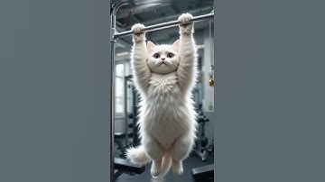 Cat doing exercise in gym! lazy cat to smart cat!! #shorts #gym #viralshorts