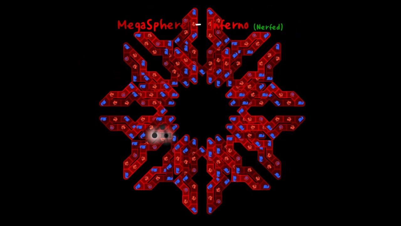 [ADOFAI] MegaSphere - Inferno (Nerfed) [Map by -K, Nephrolepis] - YouTube