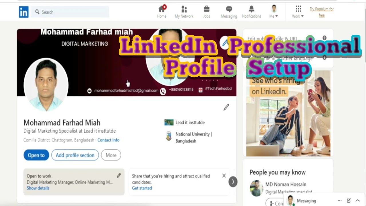 Linkedin Professional Profile Setup.Earn more money for making Linkedin ...