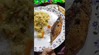 simple lunchRice,daal ,stuffed bangda/mackrel fry