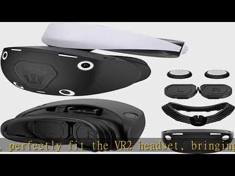  VR Protector Cover Set for PlayStation VR2, Silicone PSVR2  Headset Cover & Face Cushion Cover Pad & Lens Dust Cover & 2 Pack  Controller Thumb Grips for PS5 VR Accessories, Sweatproof