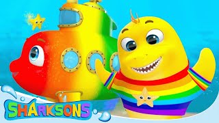 Rainbow Submarine V2 | The Sharksons - Songs for Kids | Nursery Rhymes &amp; Kids Songs