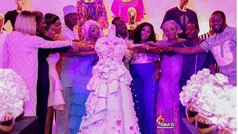 See The Expensive Giant Cake Actress Tayo Sobola Cut At Her Fashion Show,With eniola ajao,Lola Idije